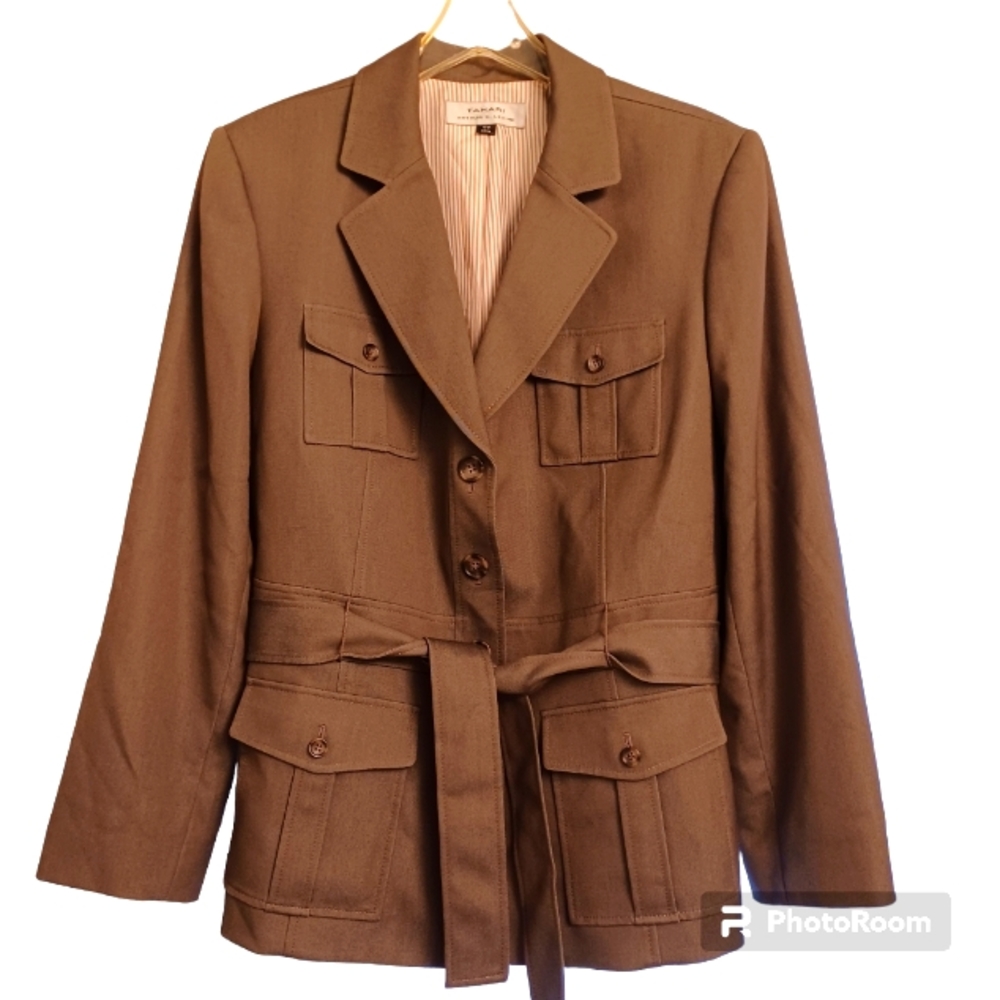TAHARI WOMEN'S SAFARI LINED JACKET 16W BEAUTIFUL